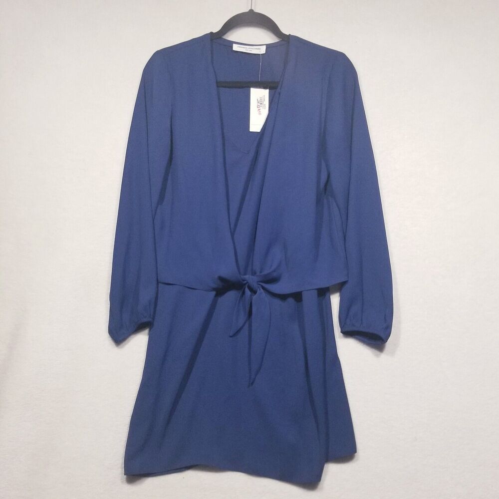 Amanda Uprichard XS Dress Fulton Knee Length Long Sleeve Chiffon Preppy NEW